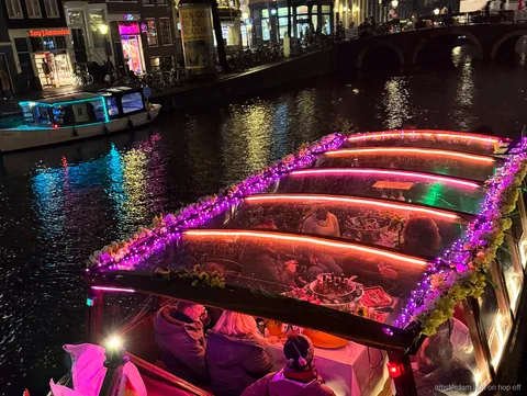 Barco del crucero apto para fumar de Amsterdam con techo panorámico de cristal