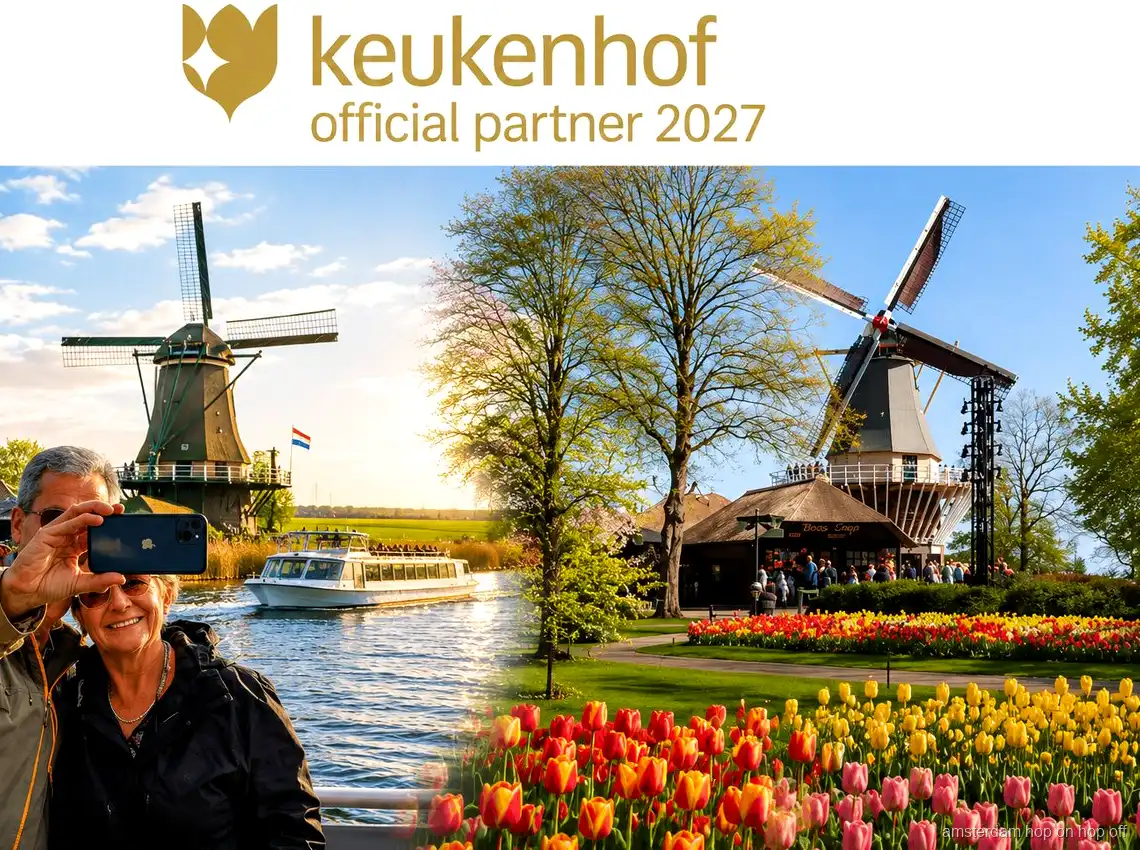 Tulip fields at Keukenhof gardens near Amsterdam